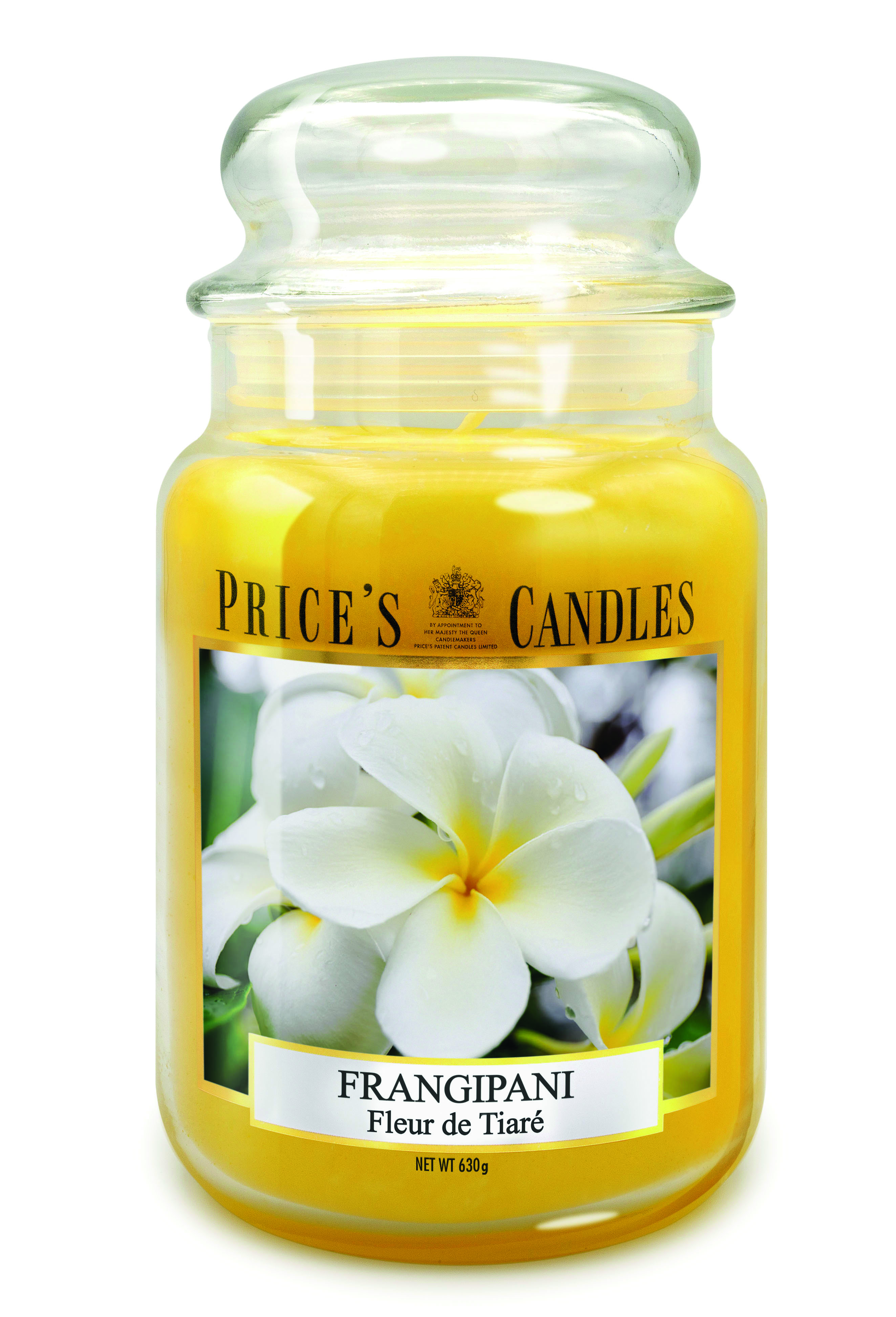 Bougie parfumée dans pot en verre avec couvercle Frangipani PRICES