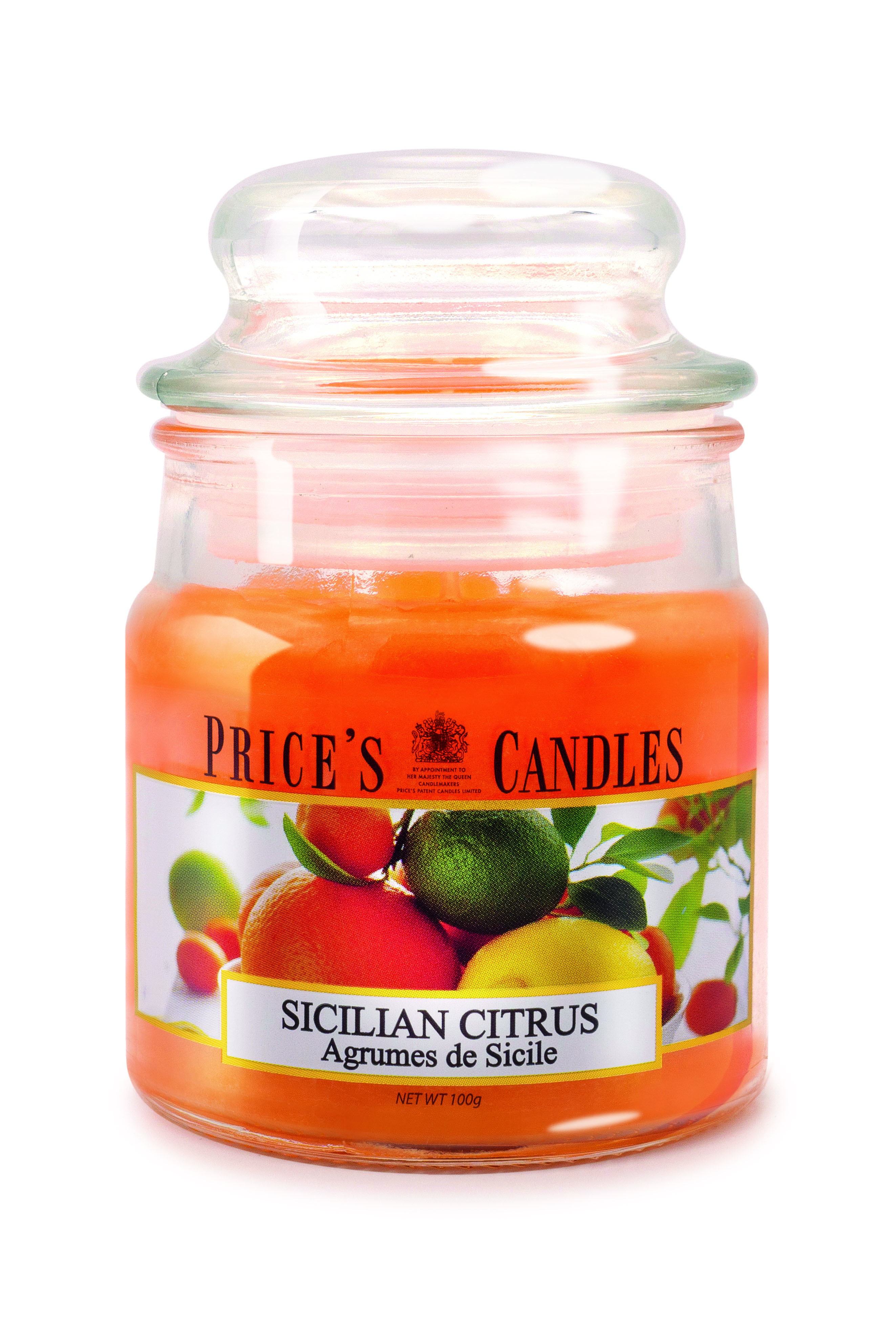 Bougie parfumée dans pot en verre avec couvercle Sicilian Citrus PRICES