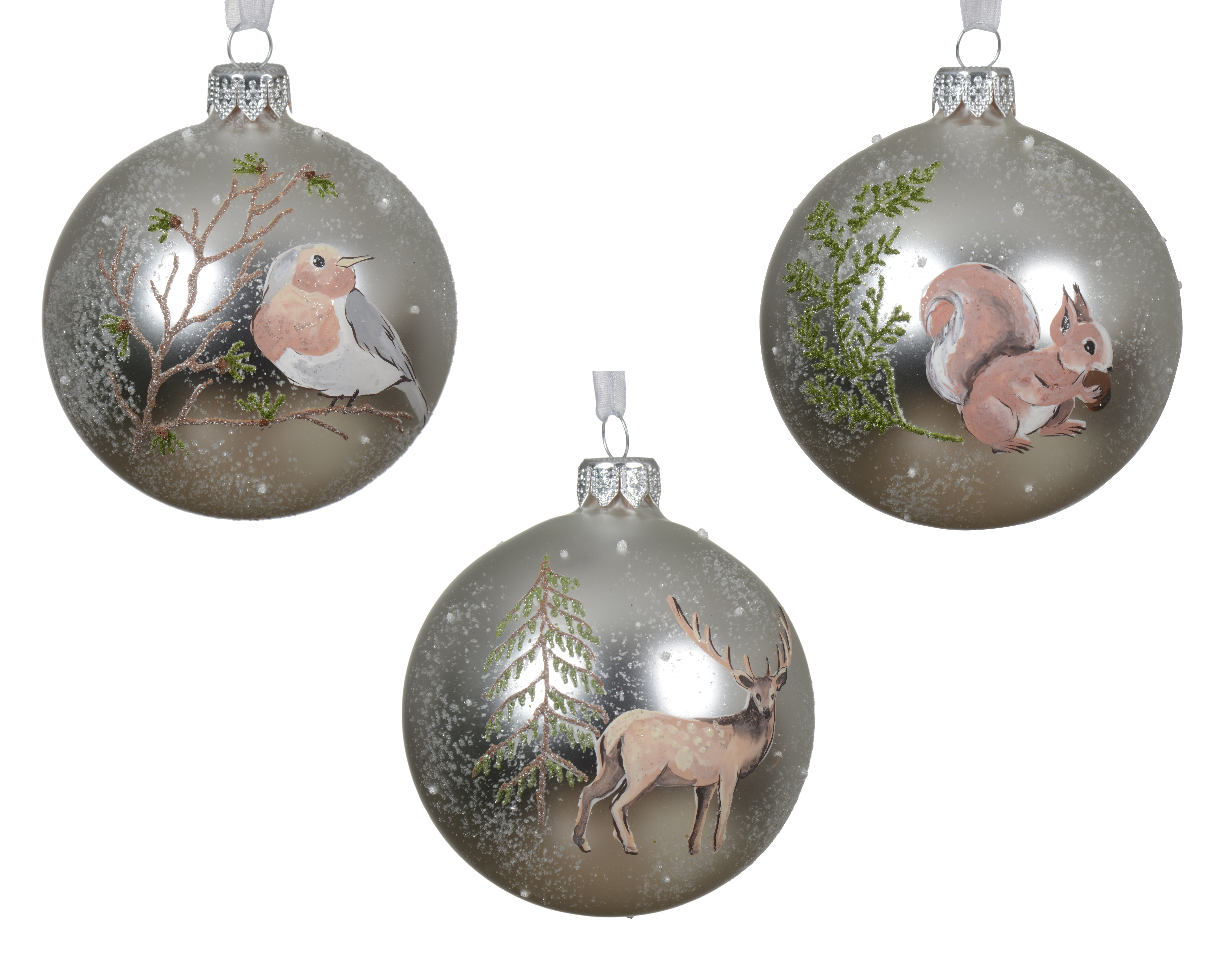 Boule en verre animaux CHRISTMAS