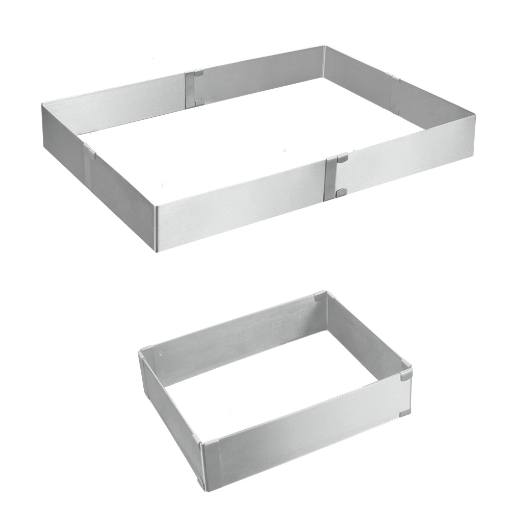 Cadre à pâtisserie rectangulaire extensible INOX