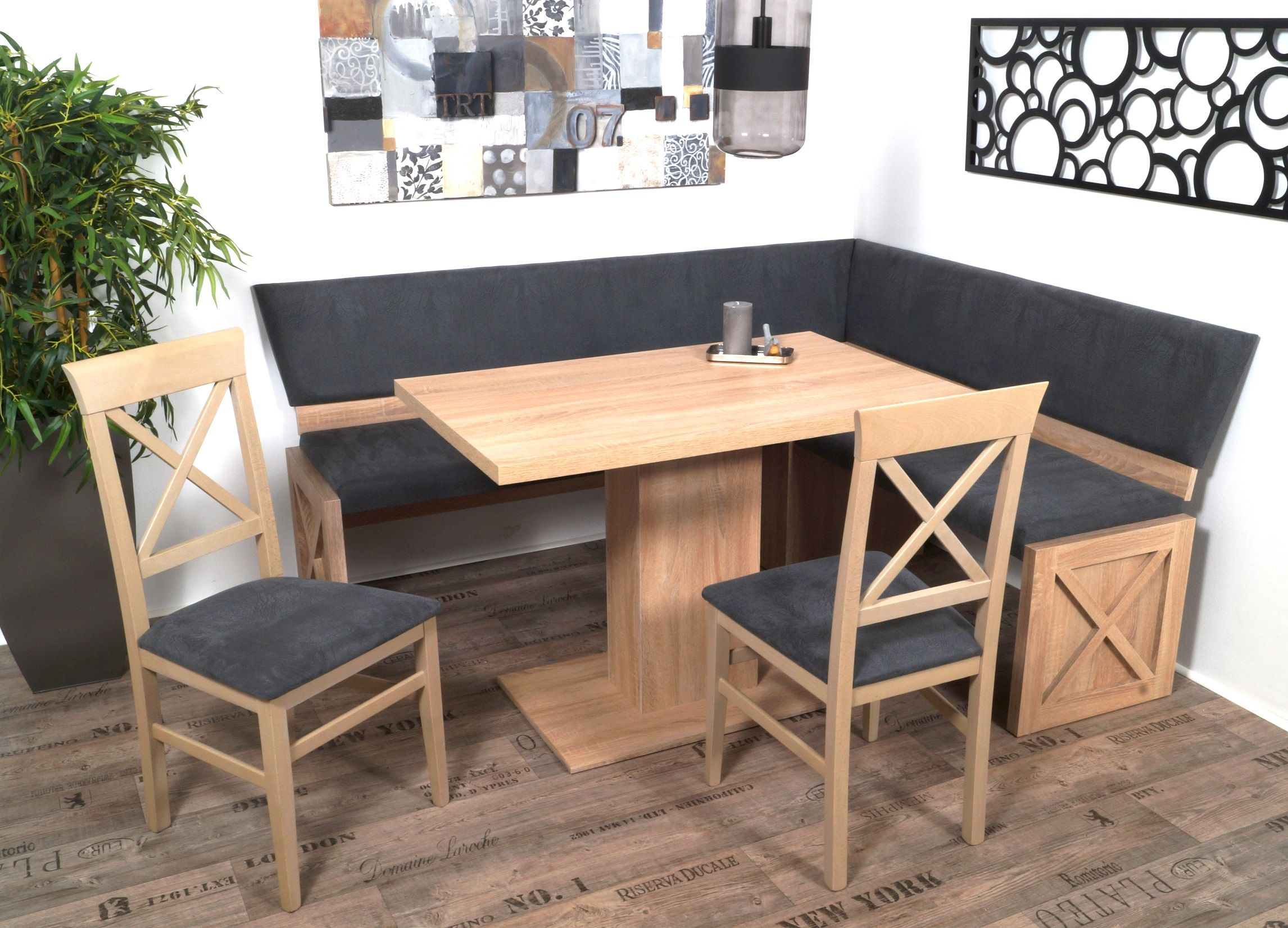 Coin repas avec banquette d'angle 4 éléments MADRANO