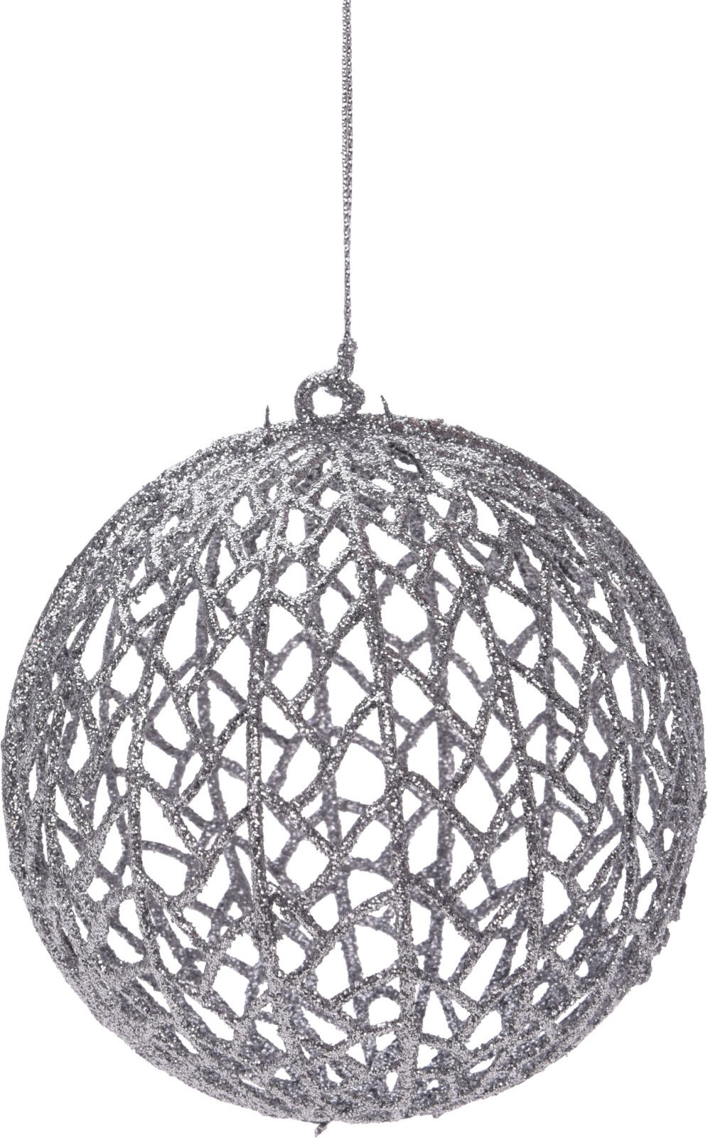 Boule de Noël ton argent 9cm ORNAMENT