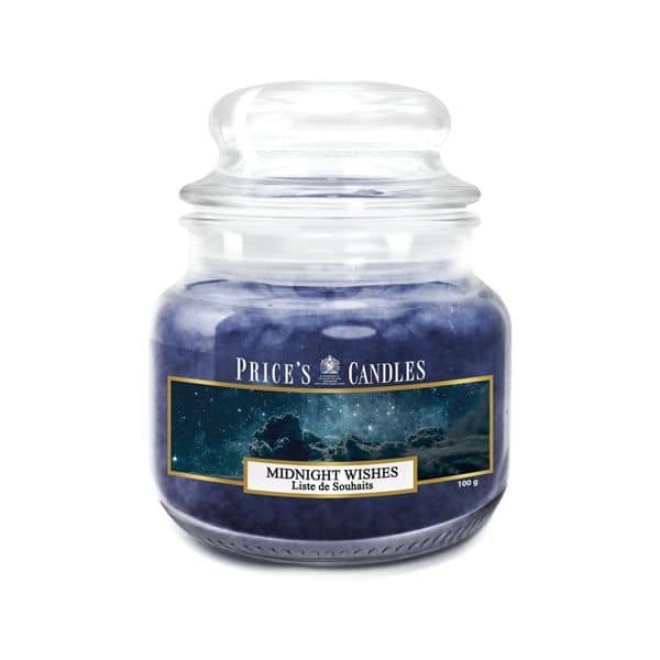 Bougie parfumée dans pot en verre avec couvercle Midnight Wishes PRICES