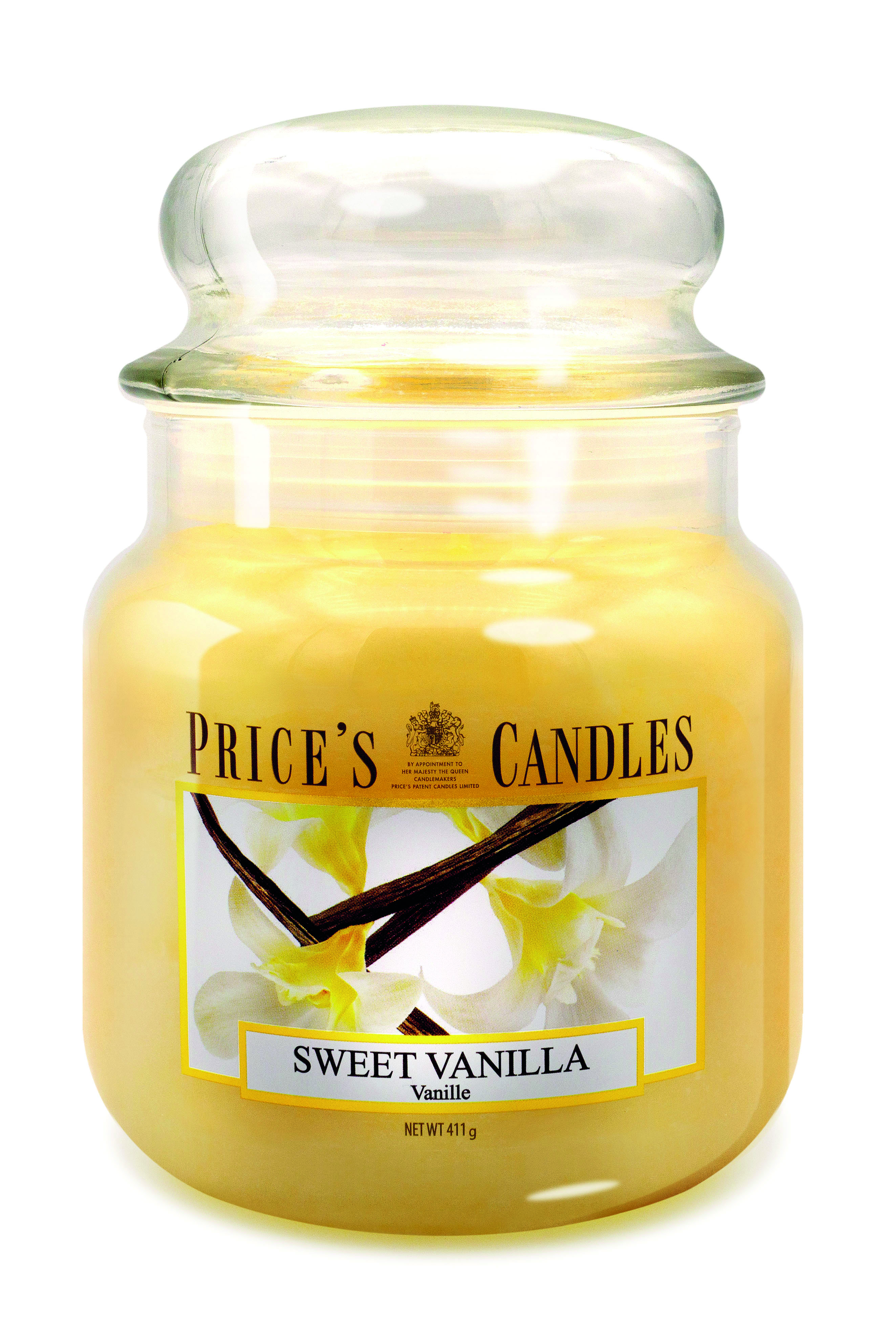 Bougie parfumée dans pot en verre avec couvercle Sweet Vanilla PRICES