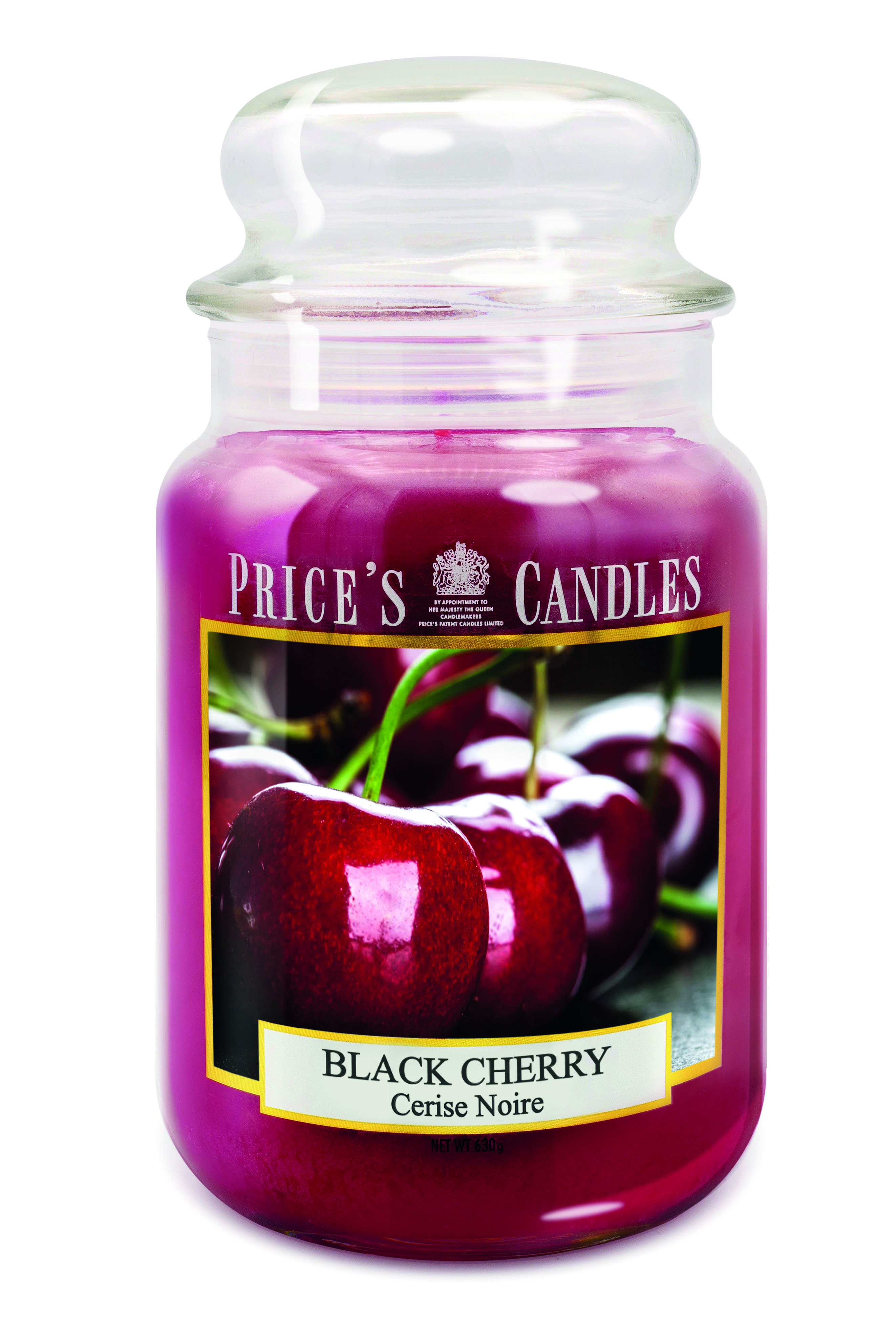 Bougie parfumée dans pot en verre avec couvercle Black Cherry PRICES