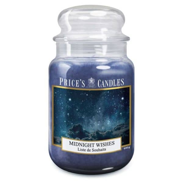 Bougie parfumée dans pot en verre avec couvercle Midnight Wishes PRICES