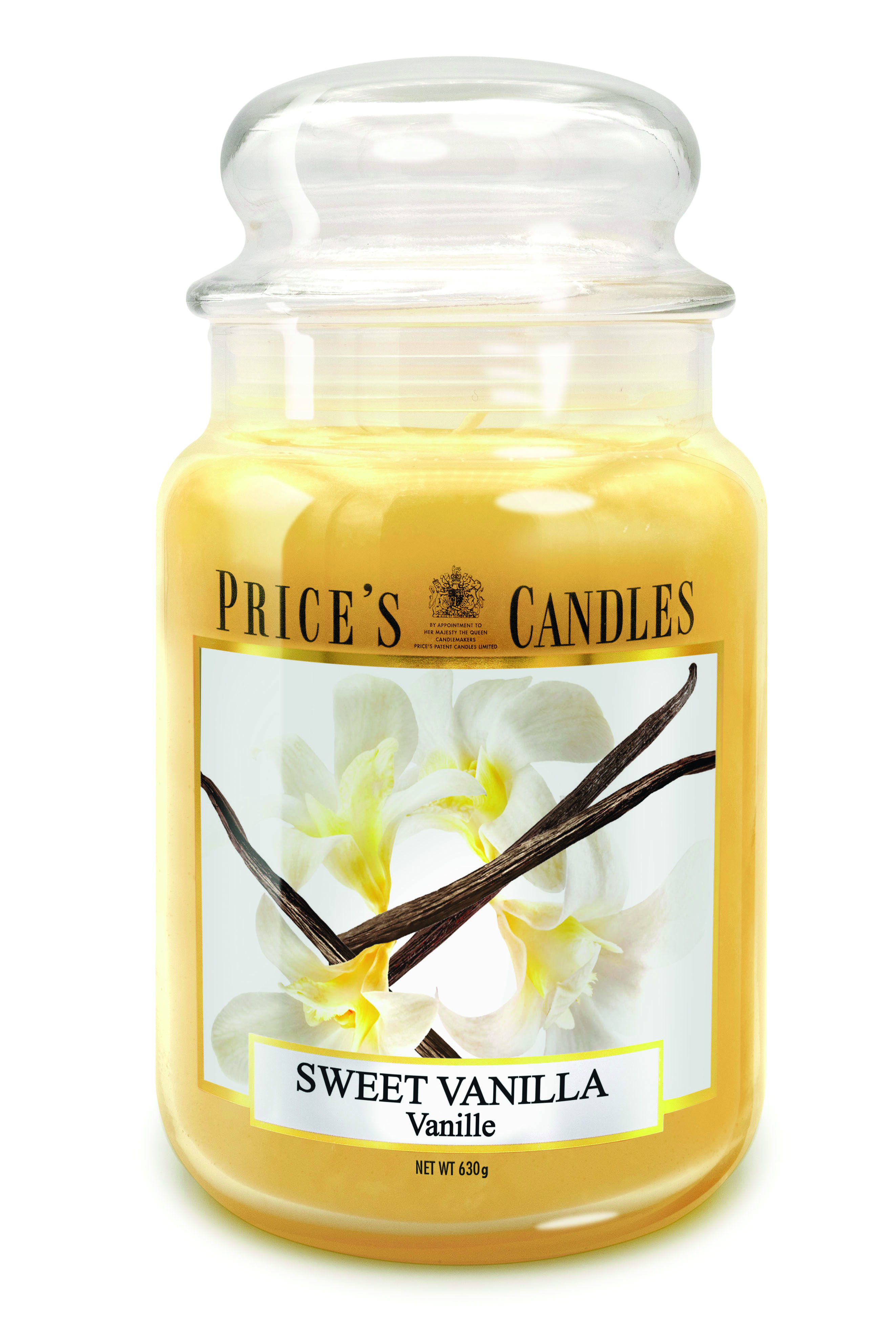 Bougie parfumée dans pot en verre avec couvercle Sweet Vanilla PRICES