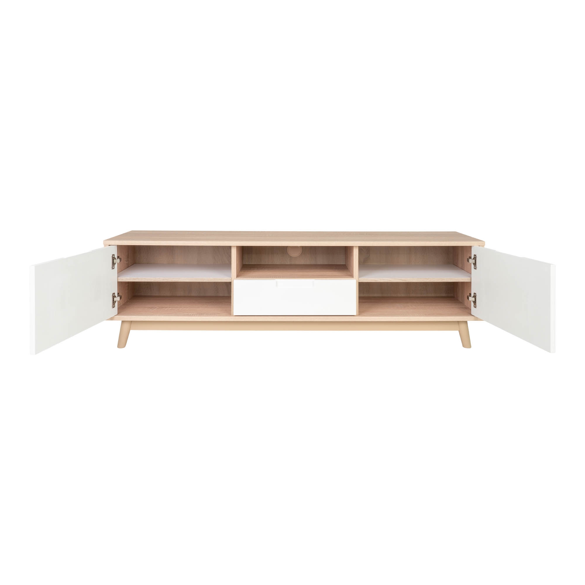 Meuble de rangement bas scandinave blanc Copenhague