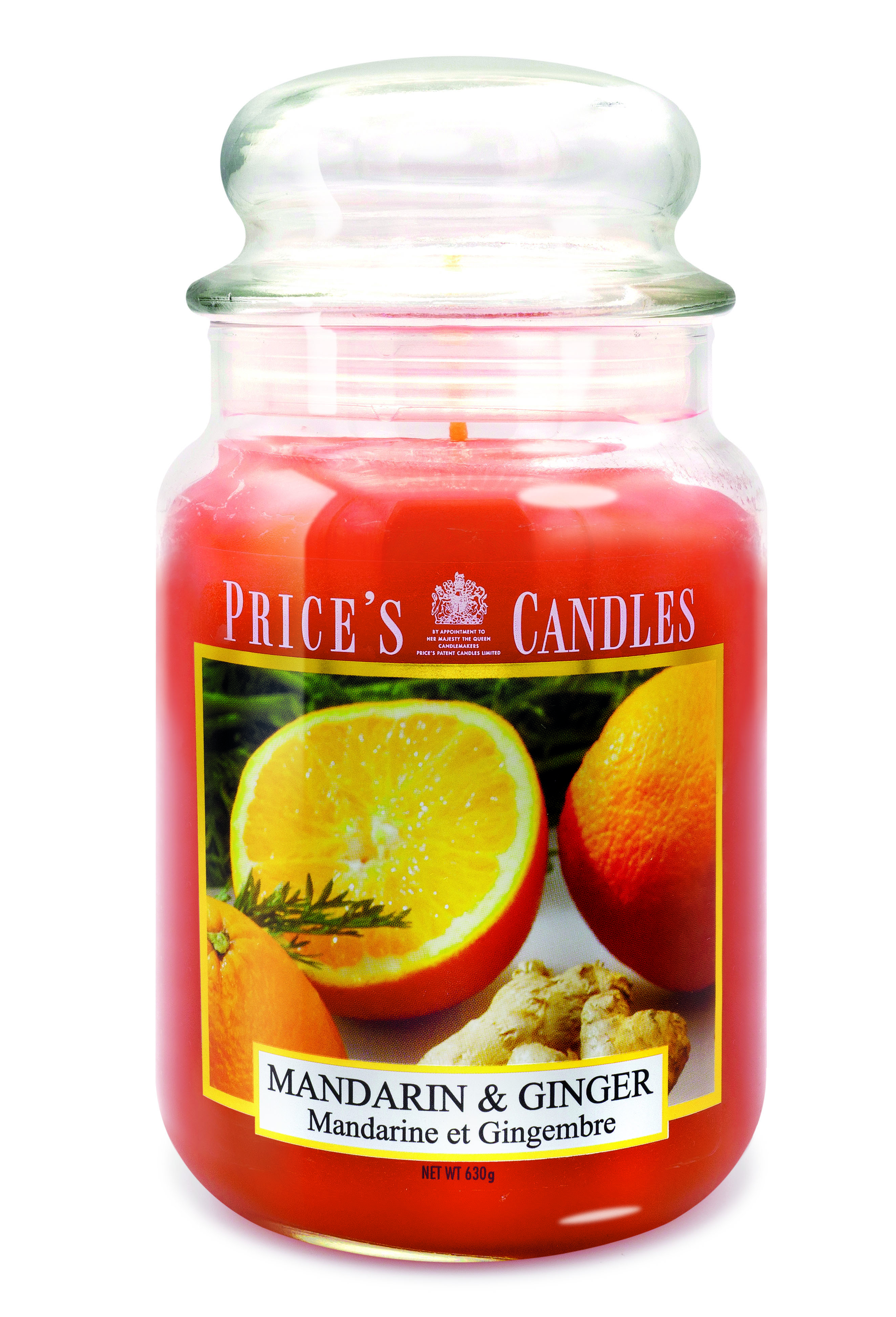 Bougie parfumée dans pot en verre avec couvercle Mandarine & gingembre PRICES