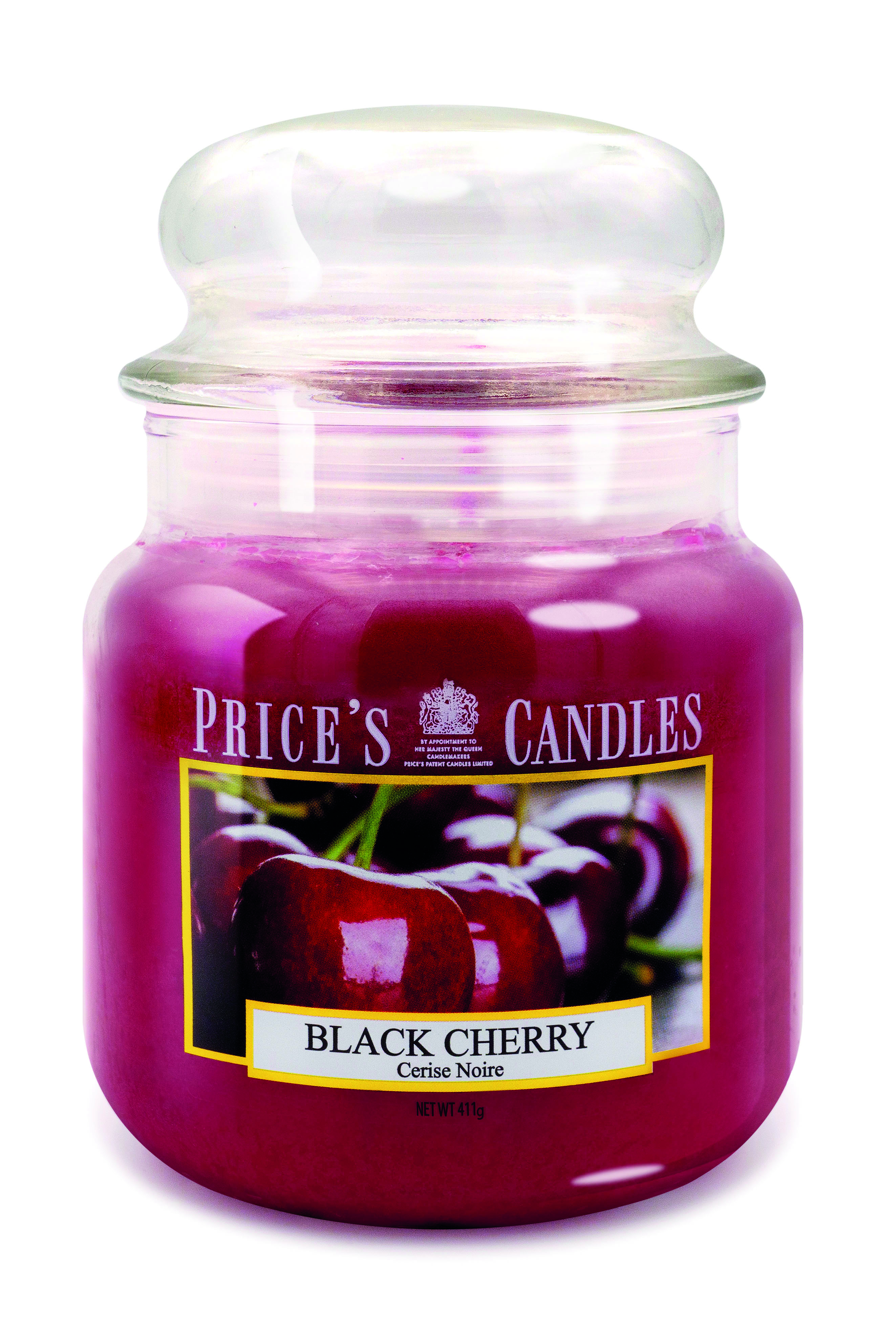 Bougie parfumée dans pot en verre avec couvercle Black Cherry PRICES