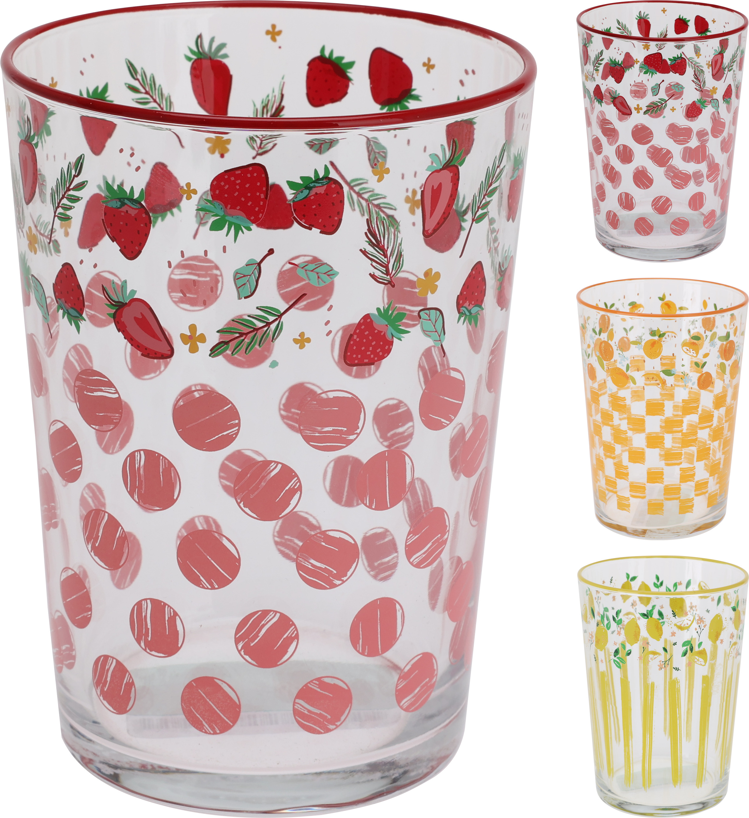 Verre avec motif de fruits EH