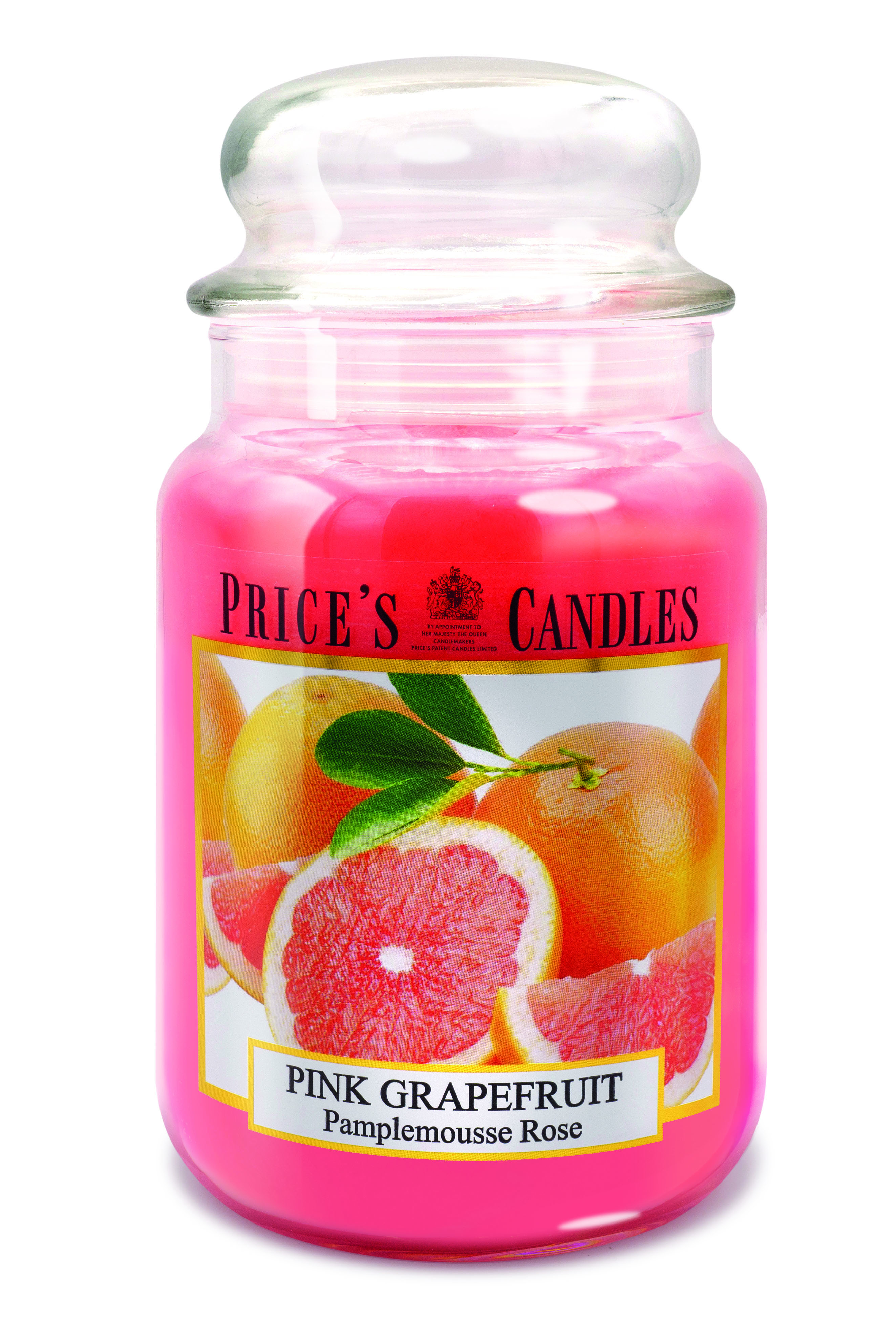 Bougie parfumée dans pot en verre avec couvercle Pink Grapefruit PRICES