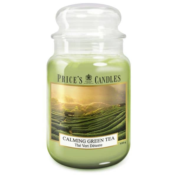 Bougie parfumée dans pot en verre avec couvercle Calming Green Tea PRICES