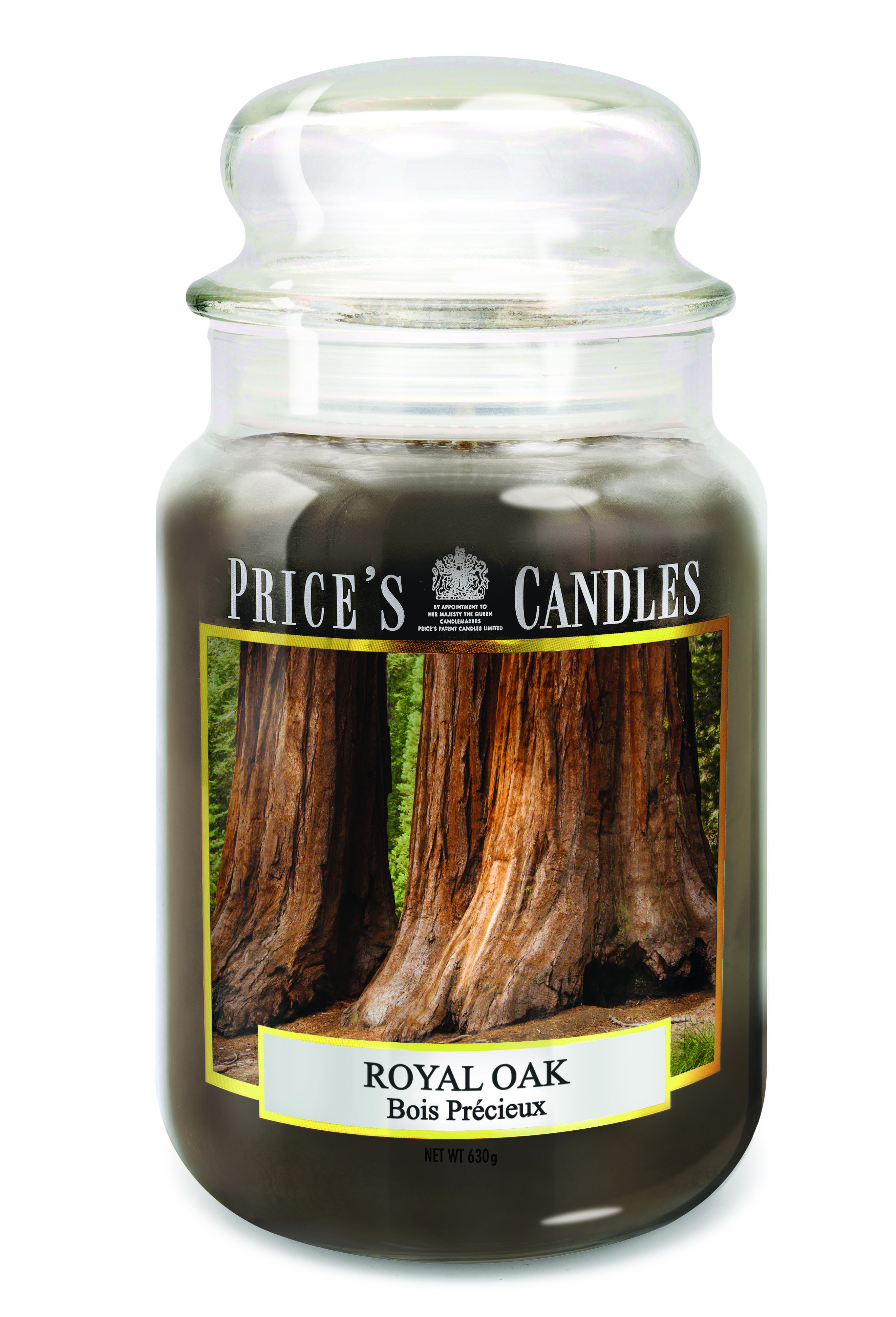 Bougie parfumée dans pot en verre avec couvercle Royal Oak PRICES