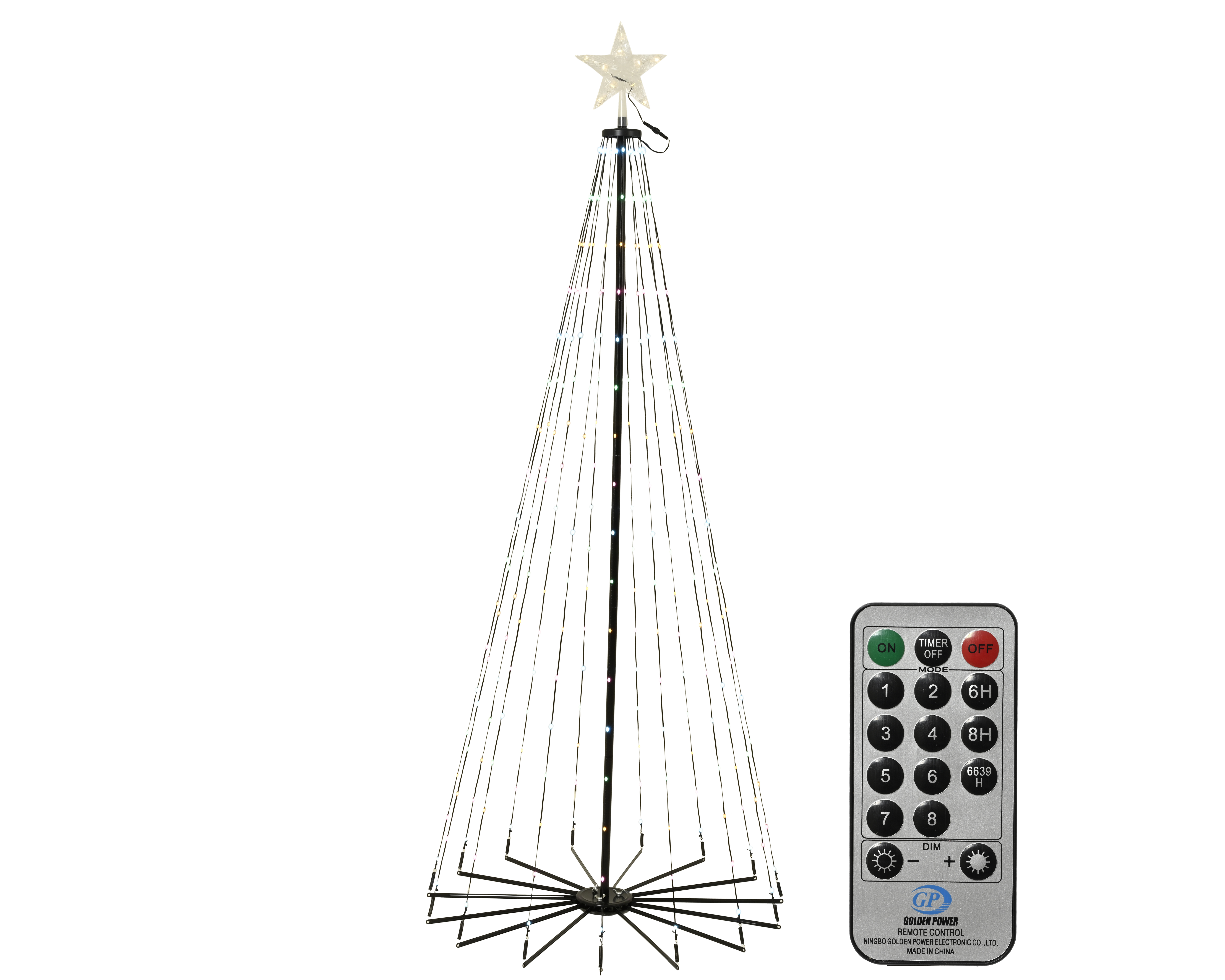 Sapin LED clignotant 180 cm multicolore LUMINEO