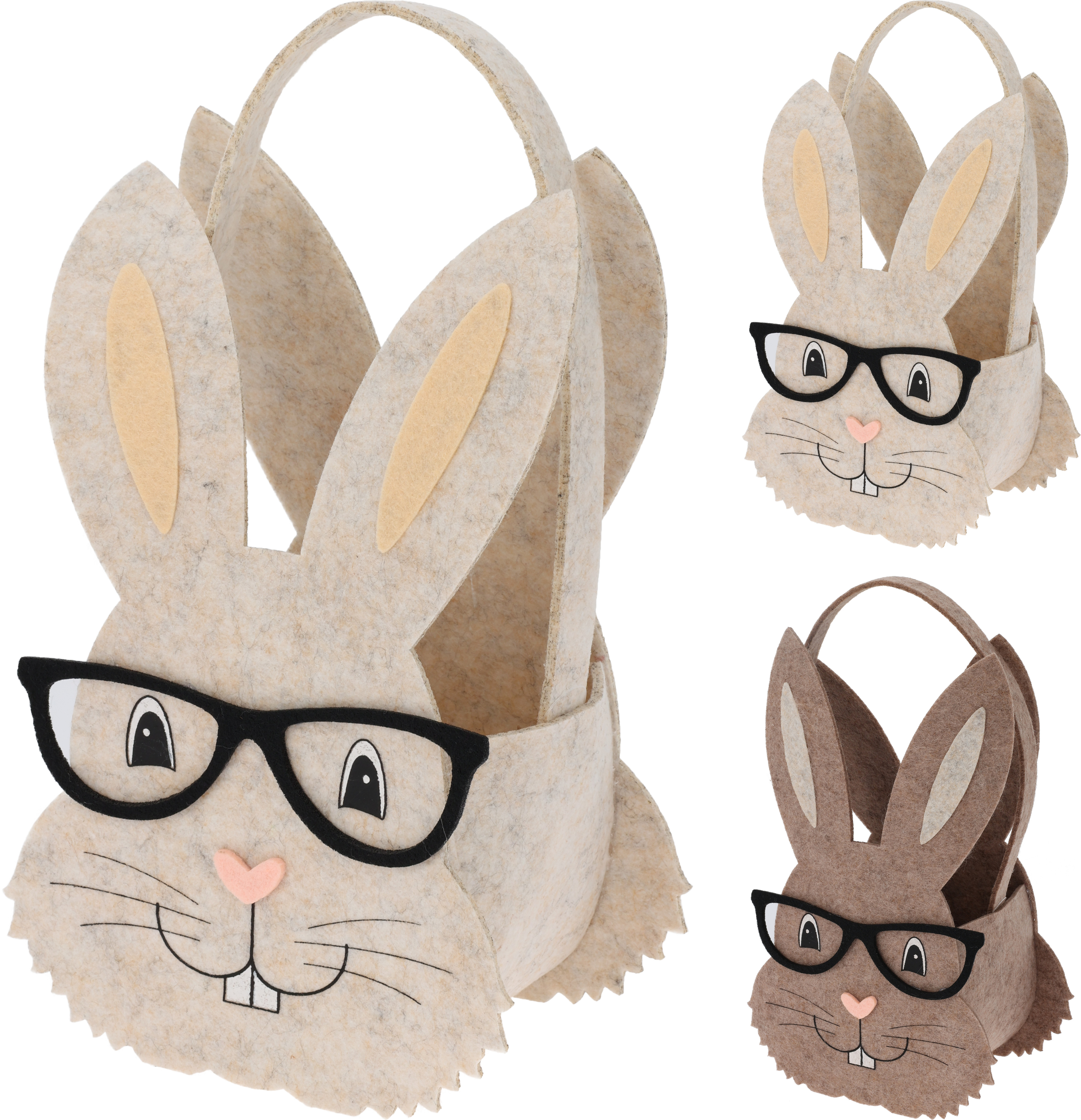 Panier en feutre lapin avec lunettes EASTER