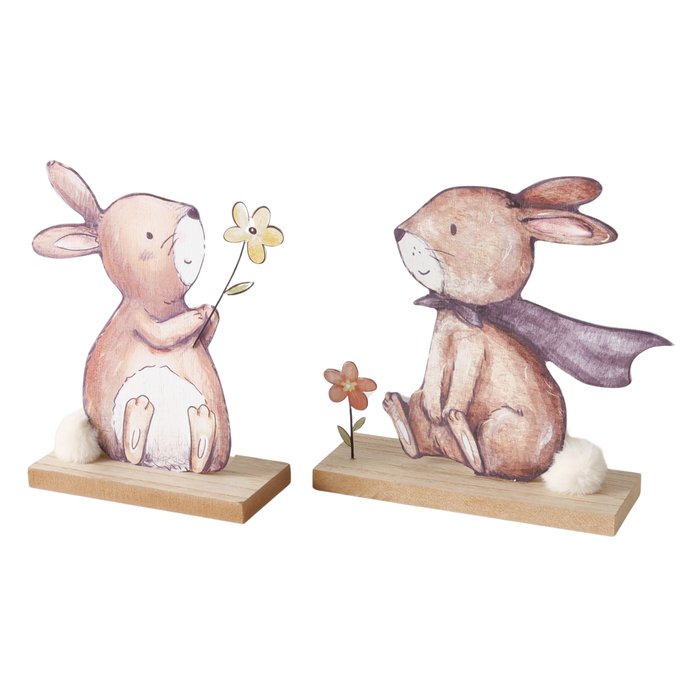 Figurine lapin avec fleur BUNNY