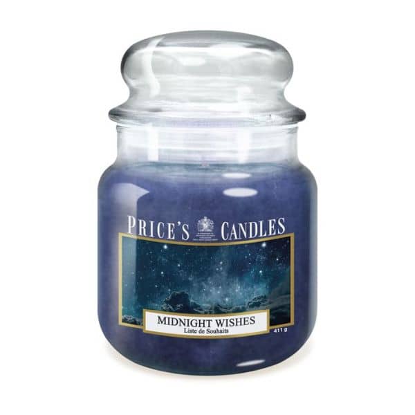 Bougie parfumée dans pot en verre avec couvercle Midnight Wishes PRICES