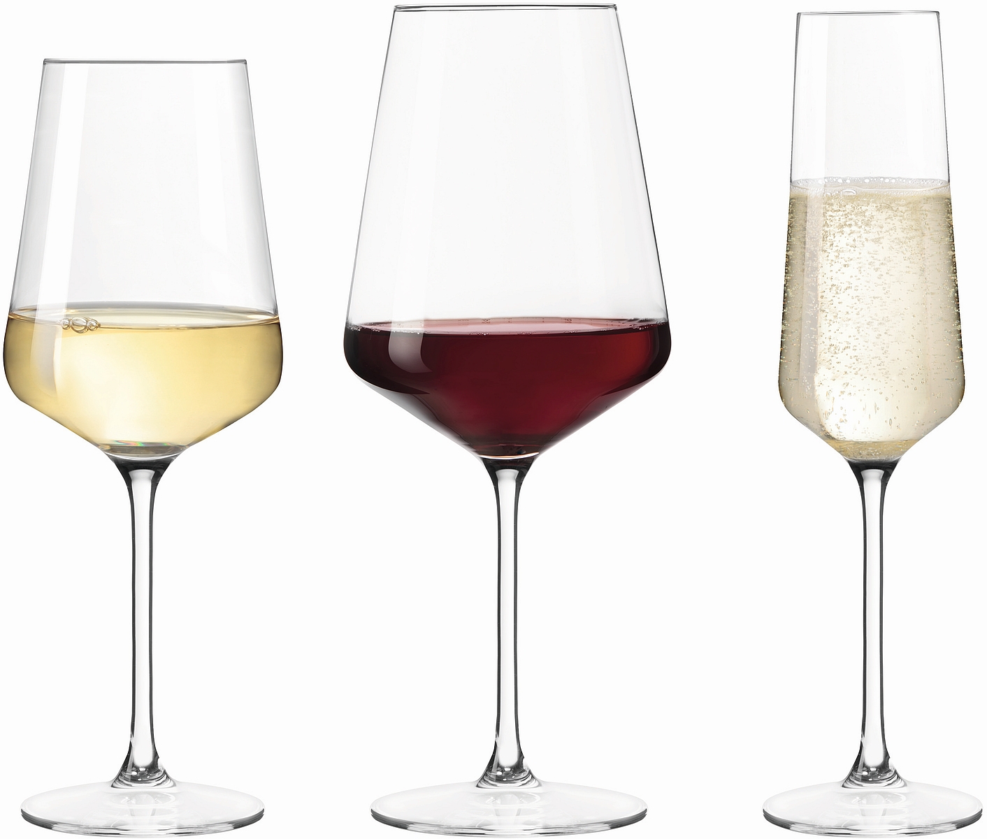 Leonardo Puccini 069525 Lot de 12 verres à vin blanc, vin rouge et  champagne lavables au lave-vaisselle